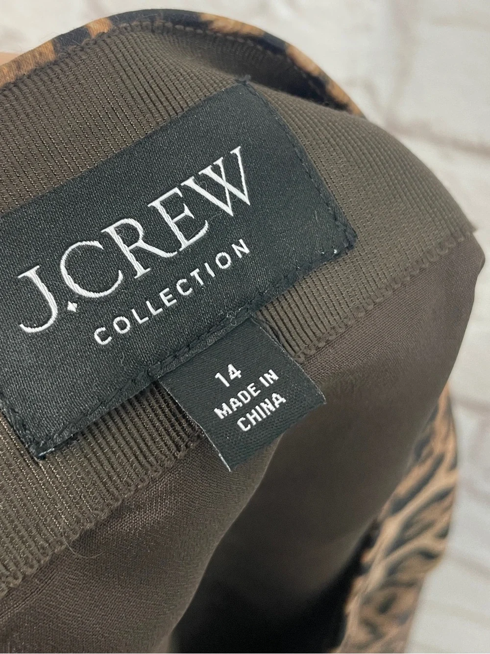 J. Crew Collection Duchesse Satin Leopard-Print Wrap Skirt Size 14